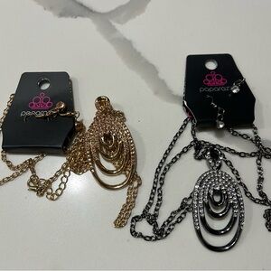 Paparazzi Rose and blackish necklace and earrings Statement Necklaces